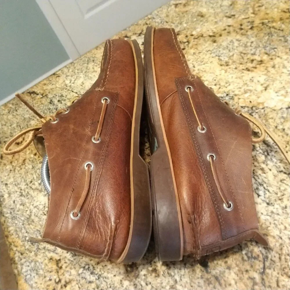 Sperry Top Sider Chukka Dock Boat Shoes Loafers Brown Leather Men's Size 11.5 M